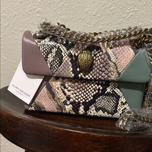Kurt Geiger Pastel Snake Print Crossbody Bag